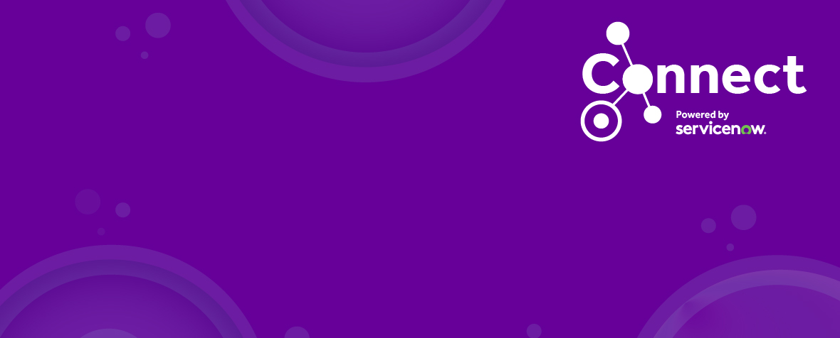 A hand holding a phone with the Connect logo visible on a purple background