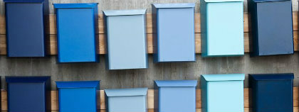 Blue mail boxes