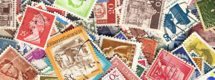 Vintage stamps close up