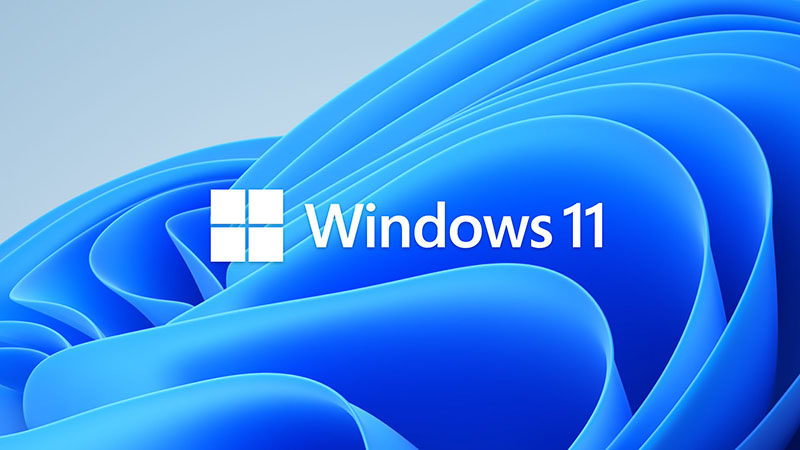 Windows 11 logo on a blue background