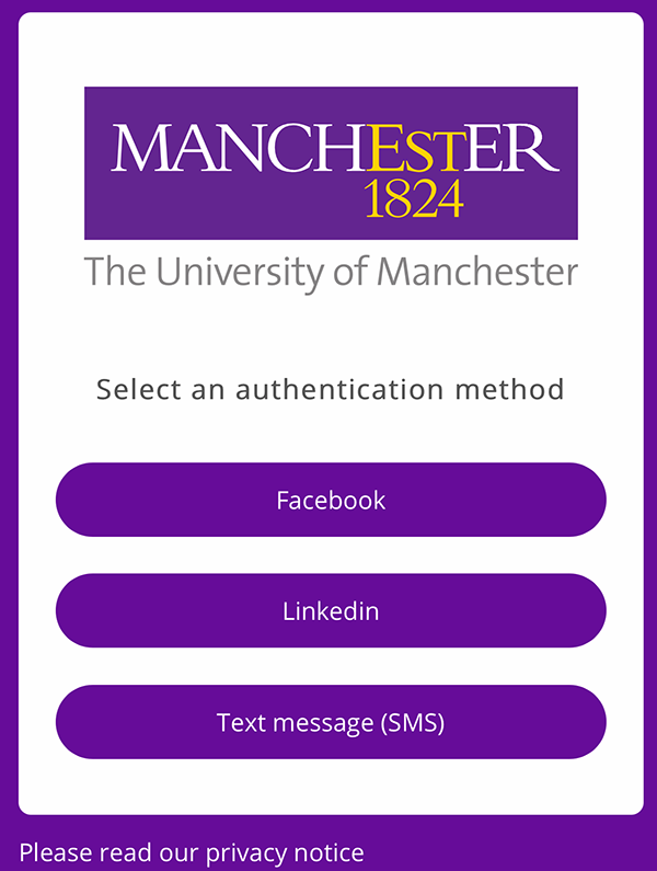 Screenshot of UoM Guest login screen